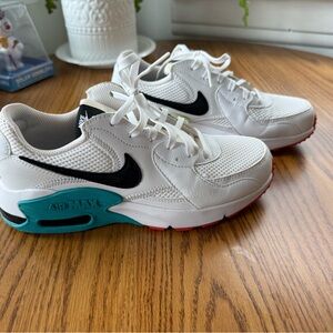Nike Air Max White Sneakers with Black and Teal Accents
